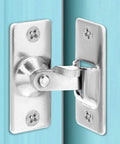 Heavy Duty Mini Sliding Barn Door Latch Lock With 90 Degree Alloy Lock for pocket door on blue wall