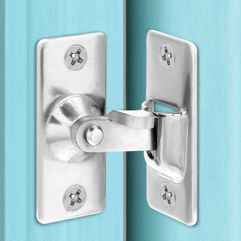 Heavy Duty Mini Sliding Barn Door Latch Lock With 90 Degree Alloy Lock for pocket door on blue wall