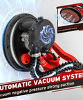 Beast 850W Drywall Sander With Vacuum Dust Collector LED Work Light highlighting vacuum suction system in action