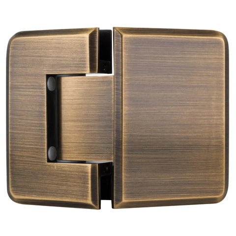 Pinnacle 045 Series Glass To Glass Standard Hinge In Antique Brass Model 135186 for 135 Degree Glass To Glass Swing