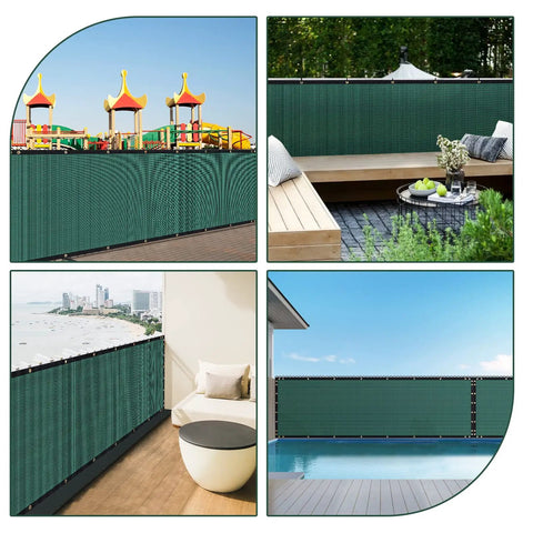 Privacy Screen Fence Mesh Shade Net For Backyard And Garden 4x25 Feet Green 150 GSM HDPE Covering Fence Around Play Area