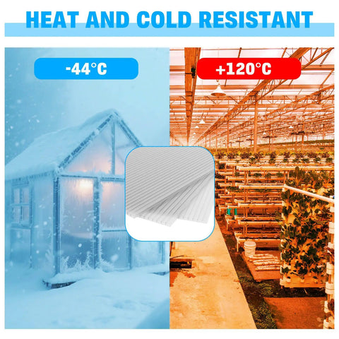 14 Pack Twin Wall Polycarbonate Greenhouse Panels 4 By 2 Ft 0.16 Inch All Weather Sheets With 80 Percent Light Transmission UV Resistant Durable Covering So Your Plants Thrive Like Crazy