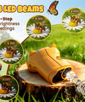 1000X Kid Friendly Digital Microscope With 2.4 Inch 4K IPS Display And 2MP Camera, standalone handheld microscope on tree stump with LED brightness settings