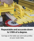 Slick Microdial Tapering Jig For Hella Precise Table Saw And Band Saw Angles With Smooth Adjustments for accurate cuts on a router table.