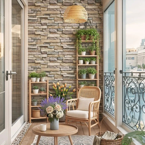Peel And Stick Stone Brick Wallpaper For Kitchen Or Bath Backsplash Waterproof Self Adhesive Wall Covering In Beige Brown Realistic Brick Look