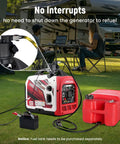 12V DC Gasoline Fuel Pump With Auto Sensor For Generators connected to external tank with people camping