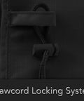 Close-up of auto-locking drawcord on Built Tough Bird Bath Cover with Weather Resistant Ripstop 600D Polyester.