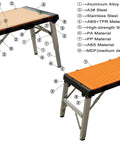 Four In One Portable Folding Workbench And Scaffold Platform With Creeper Carrier And Hand Truck Plus Jigsaw Blade Set for DIY Pros and Contractors.