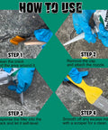 How to use Heavy Duty Concrete Crack Filler And Self Leveling Cement Sealant Kit with step-by-step instructions on application.