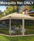 Replacement Mosquito Netting For 10x10 Pop Up Canopy Gazebo Mesh Sidewalls For Patio Backyard Camping And Outdoor Use Net Only Frame Not Included Beige