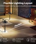 All In One Low Voltage Landscape Lighting Kit With 8 Pathway Lights 60W Transformer illuminating walkway at night