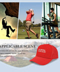 Red Womens Breathable Golf Hat With Six Vent Eyelets Low Profile Unstructured Cap and various outdoor activities images