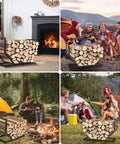 Built Tough Dope Firewood Rack For Indoor And Outdoor Use 31 Inch Log Holder by a fireplace and camping settings
