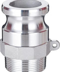 Heavy Duty Slick Quick Swap Aluminum Cam Lock Hose Fittings Type F With Male Npt Thread 1.5 Inch connector close-up view.