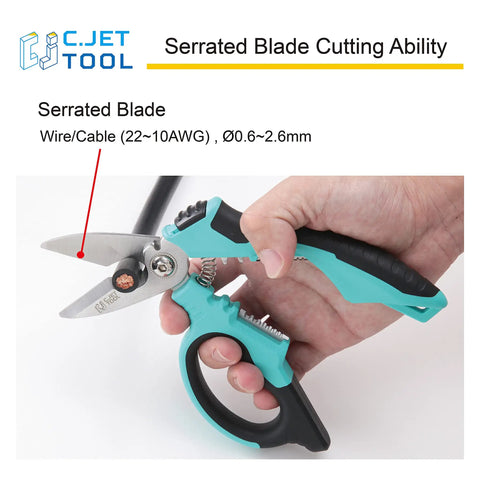 8 Inch Stainless Angle Electrician Scissors Heavy Duty Pro Tool For Aluminum And Copper Soft Cable With Ergonomic Angle