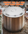 Fire Pit Lid For Solo Stove Bonfire 19.5 Inch Stainless Steel Cover on outdoor bonfire pit in camping setting