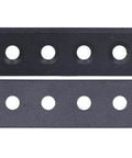 Track Connector Plate Kit For Sliding Barn Doors, Carbon Steel Hardware Fittings, 8x2.7cm, 4-Hole Fixation, front view.