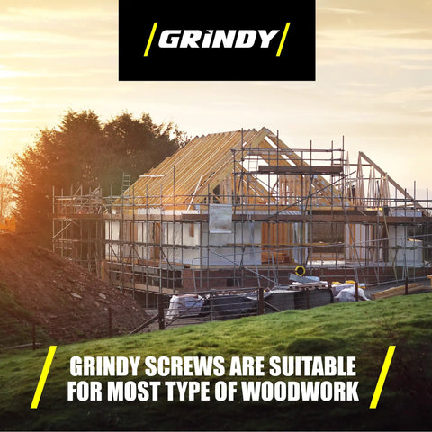 Construction site showing a house under construction using Nine By Two And A Half Inch Wood Screws Set For Cabinets And Furniture