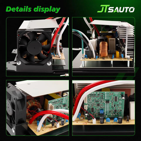Heavy Duty 55 Amp RV Power Converter Main Board Straight Bolt Swap For Wf 8955 Pec Series internal details with fan and circuit board.