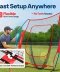 Backyard Baseball And Softball Batting Net 7x7 Ft Backstop For Hitting Pitching And Throwing With Batting Tee And Carry Bag