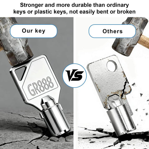 Comparison of GR888 and generic key under hammer for Speed Queen GR777 GR800 GR888 GR100 GR999 Commercial Washers And Dryers