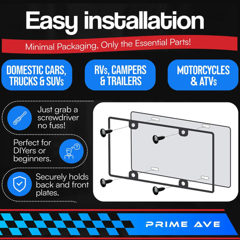 Heavy Duty Black Oxide Stainless Steel License Plate Screws Lock Plates Flat With Zero Rattlin Nonsense For A Slick Front Rear Look On Every Ride Quick Install Pack Of Eight installation guide for trucks, cars, motorcycles with easy steps.