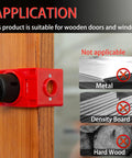 Door Lock Installation Kit For Wooden Doors With Carbon Steel Hole Saw Set And Guide Template showing incorrect material use