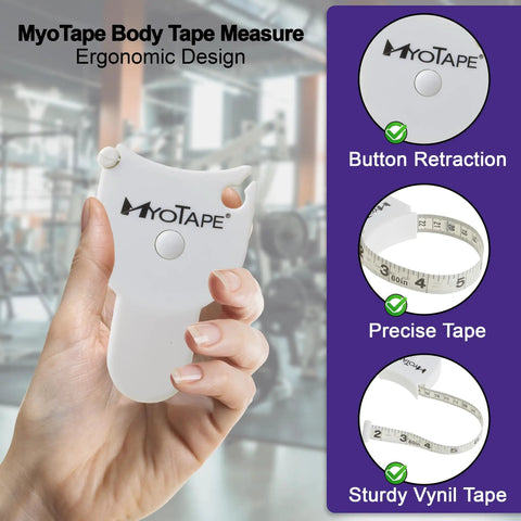 Body Measure Tape For Arms Chest Waist And Thighs Easy To Use Measuring Tape For Personal Trainers And Home Fitness Goals Track Progress And Hit Your Goals with ergonomic design being held in hand.