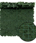 Back view of Faux Ivy Privacy Fence Panel For Outdoor Spaces Heavy Duty Hedge Screen With Realistic Leaves showing grid structure