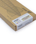 Boxed 1:453 Scale Hindenburg Zeppelin Wooden 3D Puzzle Model With Wooden Light Box And Acrylic Dust Shield package view