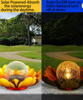 Solar Lotus Flower Light Outdoor Decor for Garden Backyard Waterproof Metal Yard Ornament showing day and night modes