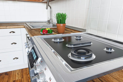 Custom Fit Gas Stove Top Cover Protector For Your Burner Area - Heat Resistant Up To 572 F - Nonstick Teflon Liner on stove