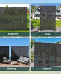 Outdoor Privacy Screen Set With Six Interlocking Freestanding Panels And Stand, 72 Inch Tall HDPE Fence With Louver Pattern for backyard.