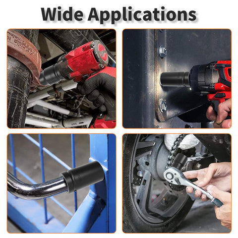 12mm Impact Socket 1/2 Inch Drive Shallow Lug Nut Flip Socket 6 Point Chrome Moly Steel used in various repair applications