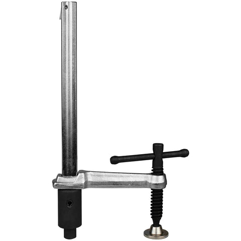 Badass Folding Welding Table 21 By 44 Inch 12 Gauge Steel Workbench clamp tool with adjuster for secure holding of materials.