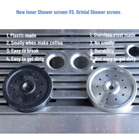 Comparison of shower screens: Built Tough Stainless Steel Inner Shower Screen Holder Replacement for Breville Sage Dual Boiler Oracle Touch Espresso Machine.