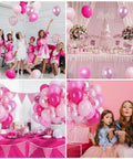 60 Piece Pink Balloons Set With 12 Inch Latex Balloons In Macaron Pink, Hot Pink, Pastel, Metallic, Matte, And Confetti Styles Plus 10m Pink And 10m Hot Pink Ribbons For Birthday Parties, Baby Showers, Weddings, And Girls Night.