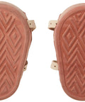 Heavy Duty Molded Rubber Kneepads For Pros Flat Bottom Support Thick Cushioned Comfort Double Adjustable Leather Straps With Steel Buckles Rugged Brown Pro Grade Gear, showing textured flat-bottom surface.
