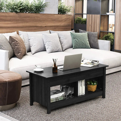 Smooth Ride Lift Top Coffee Table With Secret Stash Black Wood Tea Table For Couch Life Or Home Office Zero Drama Spring Adjustment Lowkey Cool Lounge Setup