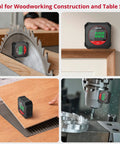 Heavy Duty Digital Angle Gauge With Freakin Precise Readings And Hella Strong Magnetic Backing Optimized For Rapid Framing Layouts And Hassle Free Weekend Projects on a table saw and woodworking projects.