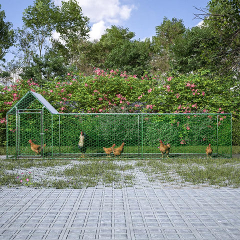 Heavy-Duty Galvanized Steel Chicken Coop Run Built Tough For Backyard Poultry Housing With Weather-Resistant Cover And Secure Mesh Enclosure 1x1 Plus 4m Run For Easy, Safe Outdoor Containment outdoor scene