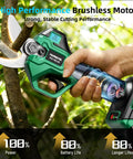 Person using Powerful 2.5 Inch Cutting Capacity Cordless Pruning Shears with Brushless Motor for branch cutting