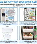 Diagram showing 2 Pack Upgraded 240356401 Refrigerator Door Bin For Fridge Door Shelf Replacement Fits specific Frigidaire models.