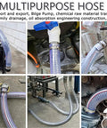 Heavy Duty Steel Wire Reinforced Vacuum Suction Hose One Inch ID By One And A Half Inch OD Flexible UV Resistant Vinyl Tube in use
