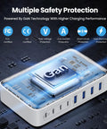 GaN III 8 Port USB C Charger Hub With 200W Total Power Four USB C And Four USB A Independent Outputs 65W PD Laptop Charger internal view