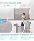 50 Inch Wide Retractable Baby Gate For Doorways And Hallways, Mesh Safety Barrier For Babies Toddlers And Pets, Pet Friendly, Extra Tall in use
