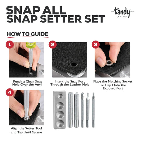 Leather Snap Setter Kit For Clean Consistent Installations At Home DIY Ready Tools instructional guide with metal base block