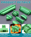 Bulletproof Screw Terminal Block 12 Pin Connector 3.5MM Pitch Wiring Set For 24 To 12 AWG Cable With Tin Plated Brass Contacts product details.