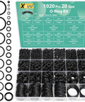 1020 Piece O Ring Kit With 20 Sizes Nitrile Rubber O Rings 1mm To 25mm Inner Diameter For Car Auto Vehicle Repair