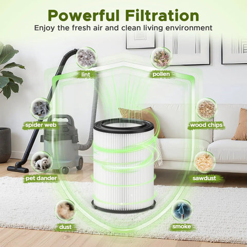 2 Pack Replacement Filter For Wet Dry Vacuums 5-20 Gallon And 6-9 Gallon Models Compatible With 17816 9-17816 in living room